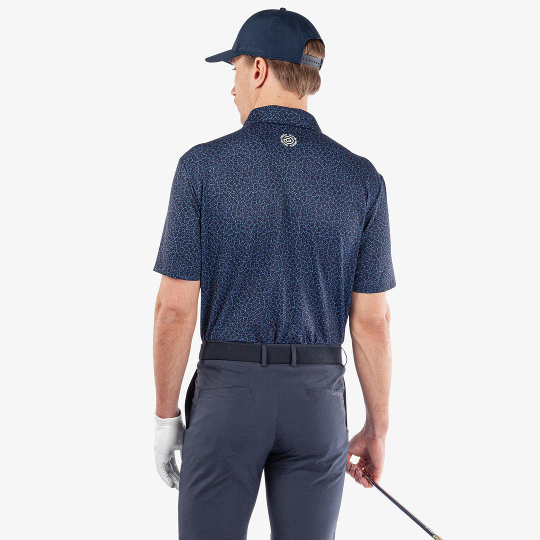 Mani is a Breathable short sleeve golf shirt for Men in the color Navy(5)