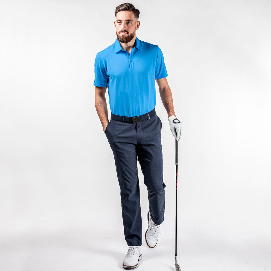 Milan is a Breathable short sleeve golf shirt for Men in the color Blue(2)