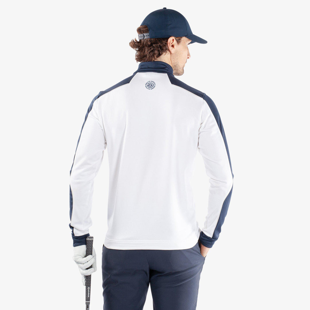 Dave is a Insulating golf mid layer for Men in the color White/Navy(5)