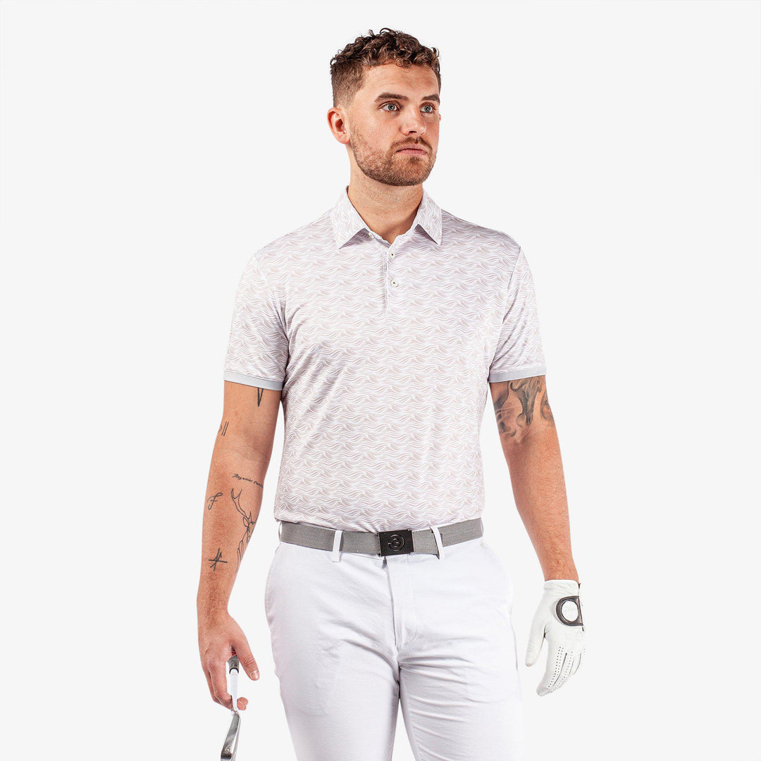 Madden is a Breathable short sleeve golf shirt for Men in the color Cool Grey/White(1)
