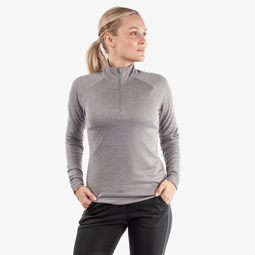 Diora is a Insulating golf mid layer for Women in the color Grey melange(1)