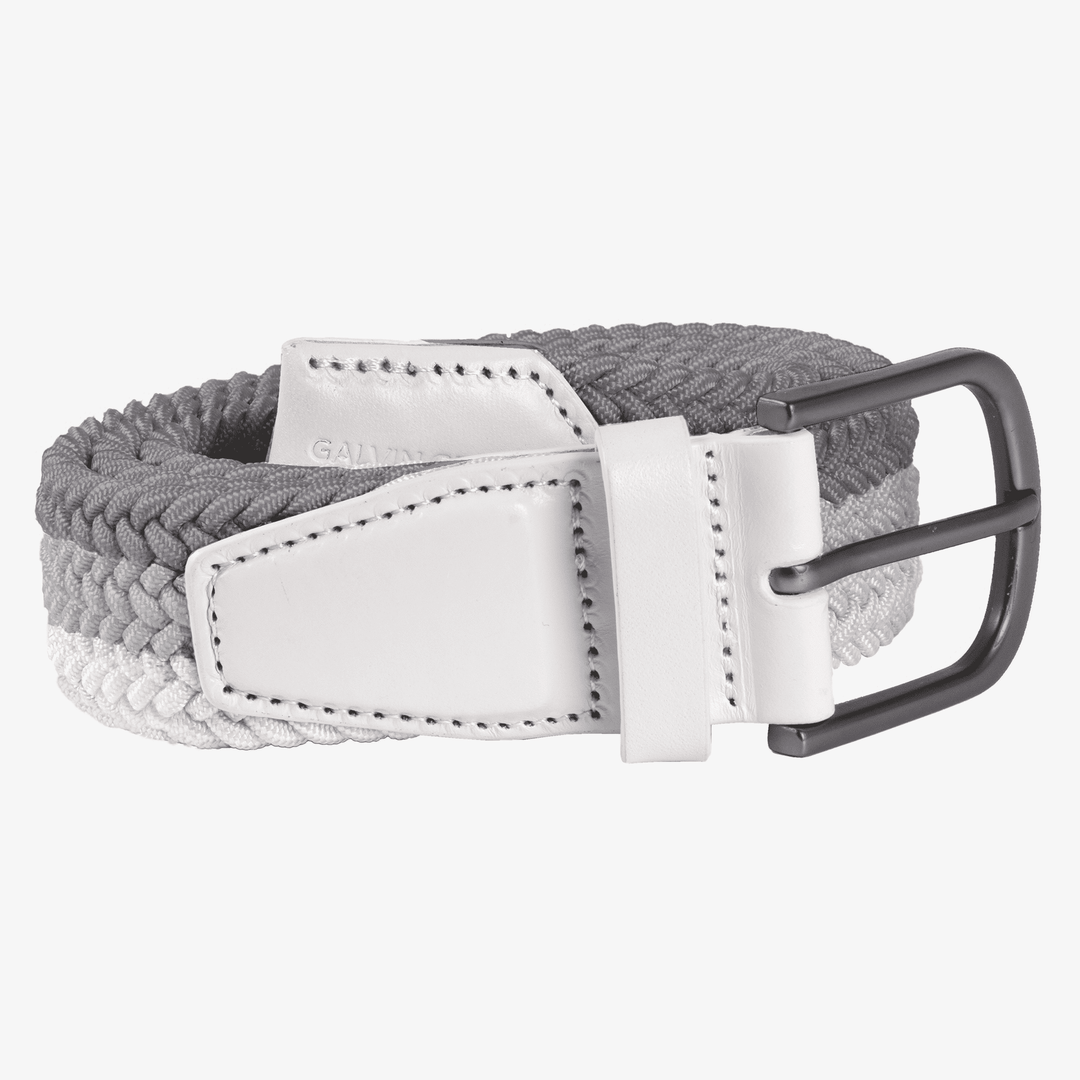 Will is a Elastic golf belt in the color White/Cool Grey/Sharkskin(0)