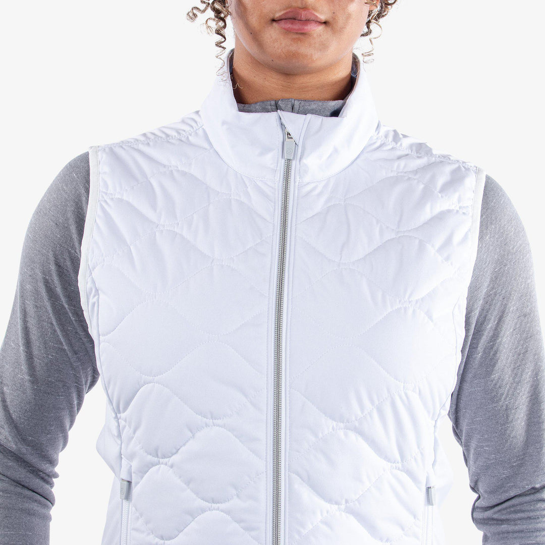 Lucille is a Windproof and water repellent golf vest for Women in the color White(3)