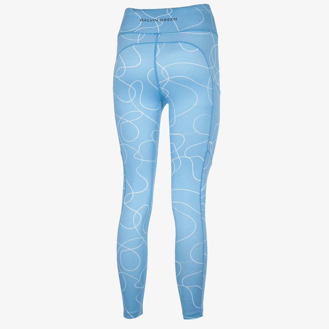 Nicoline is a Breathable and stretchy golf leggings for Women in the color Alaskan Blue/White(6)