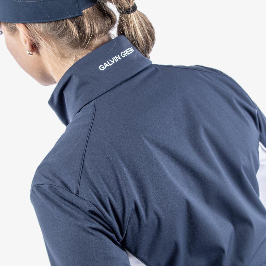 Larissa is a Windproof and water repellent golf jacket for Women in the color Navy/White(9)