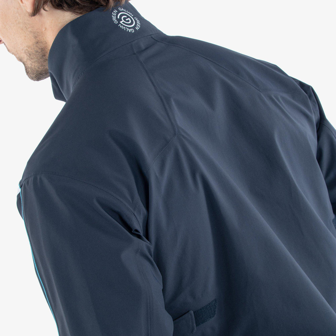 Armstrong is a Waterproof jacket for  in the color Navy/Aqua/White(7)