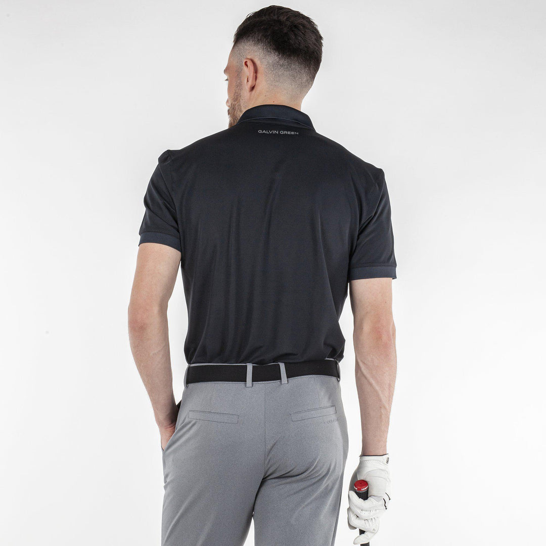 Max Tour is a Breathable short sleeve golf shirt for Men in the color Black(4)