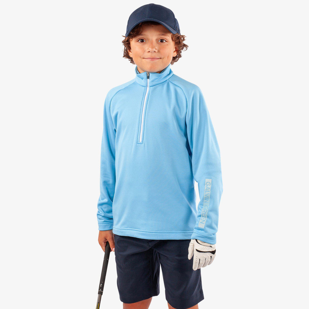 Raz is a Insulating golf mid layer for Juniors in the color Alaskan Blue(1)