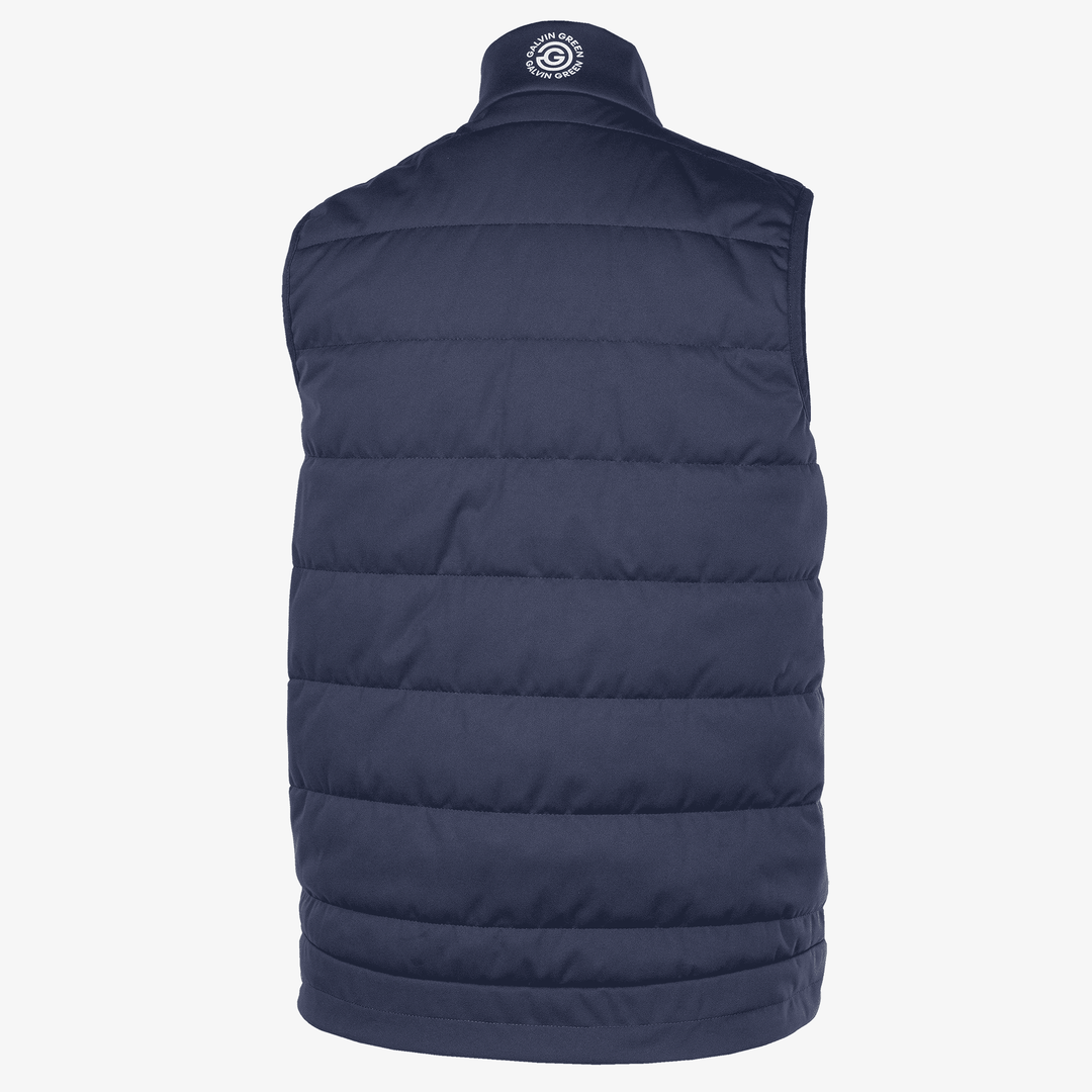 Ronie is a Windproof and water repellent golf vest for Juniors in the color Navy/White(9)