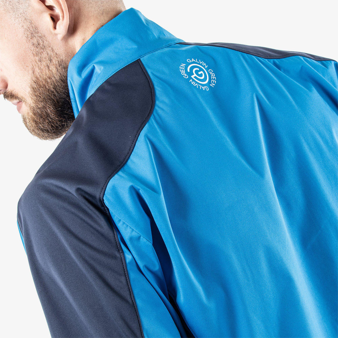 Lawrence is a Windproof and water repellent jacket for  in the color Blue/Navy/White(6)