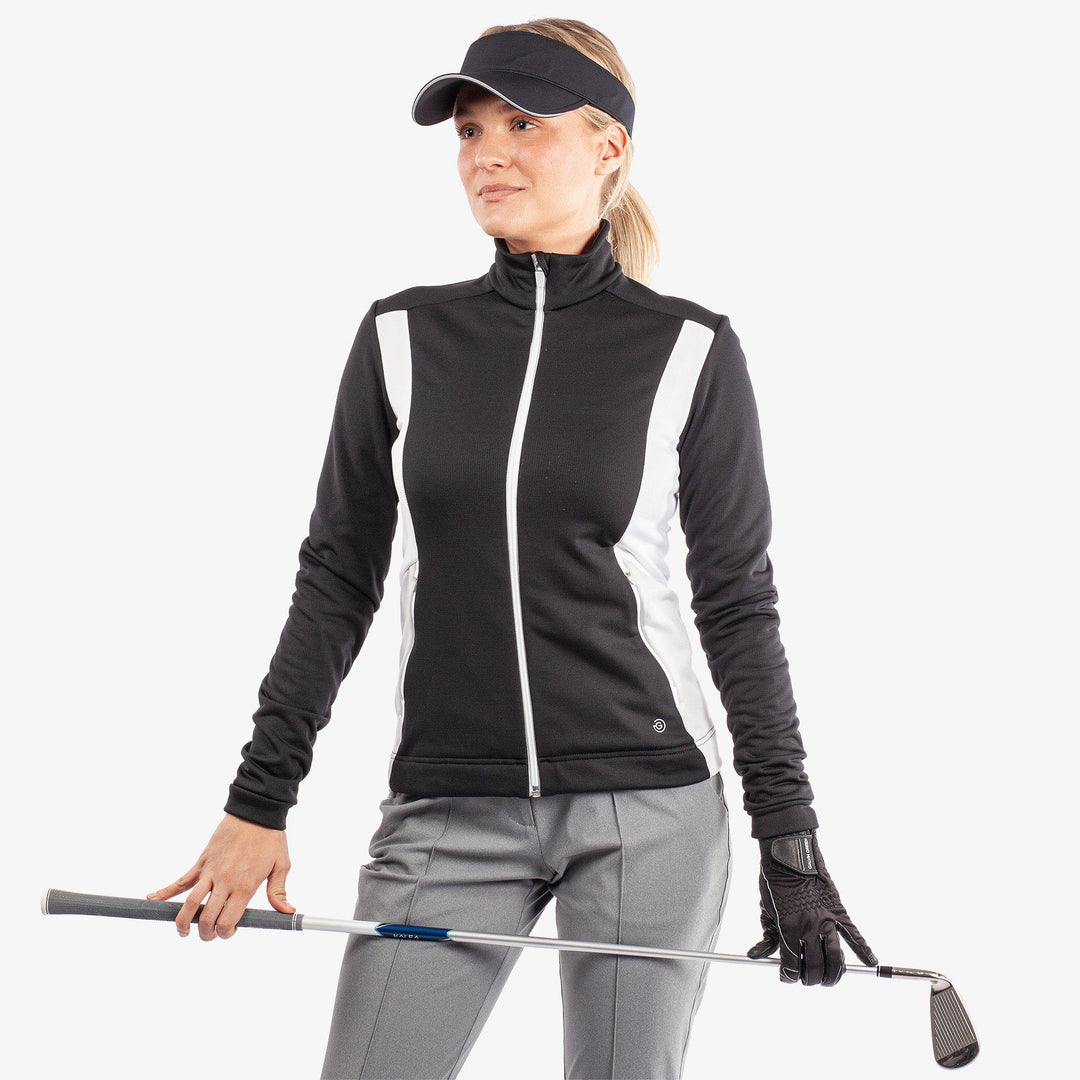 Donella is a Insulating golf mid layer for Women in the color Black/White/Cool Grey(1)