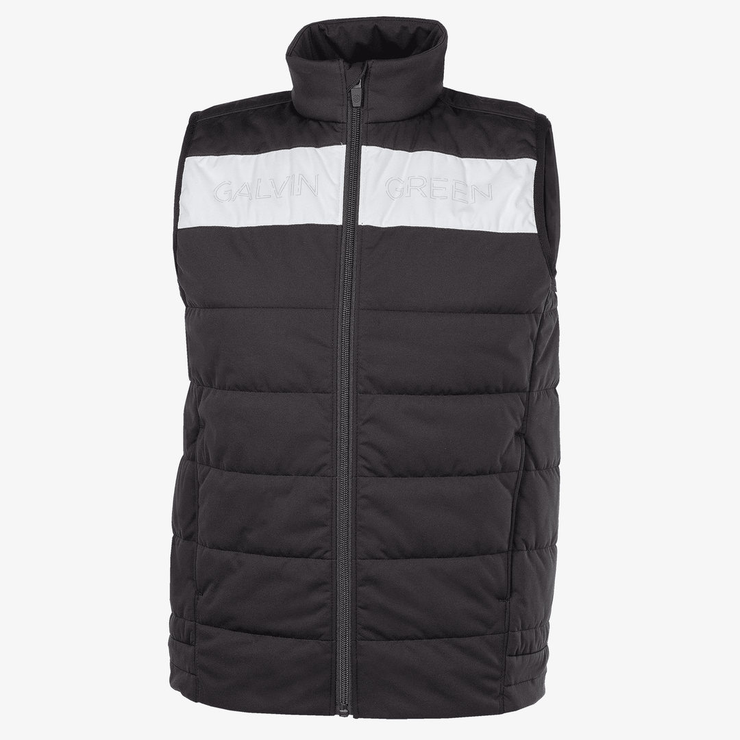 Ronie is a Windproof and water repellent golf vest for Juniors in the color Black/White(0)