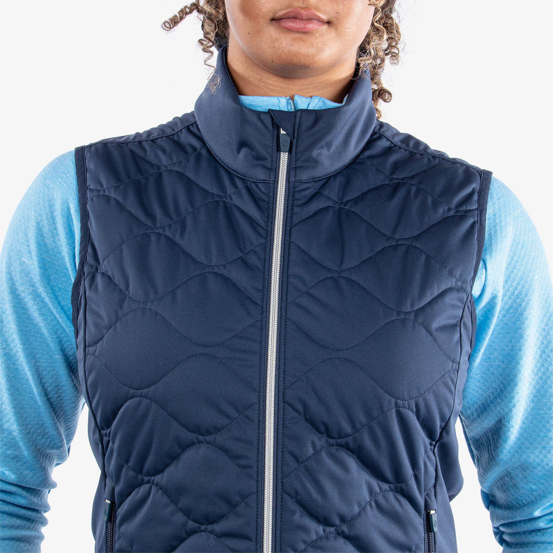 Lucille is a Windproof and water repellent golf vest for Women in the color Navy(3)