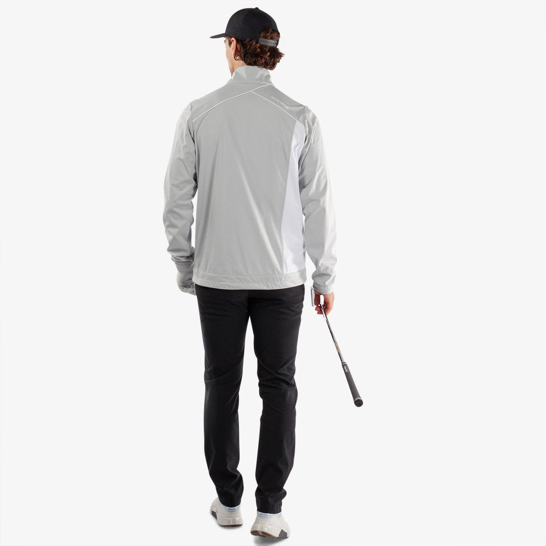Lucien is a Windproof and water repellent golf jacket for Men in the color Cool Grey/White(7)