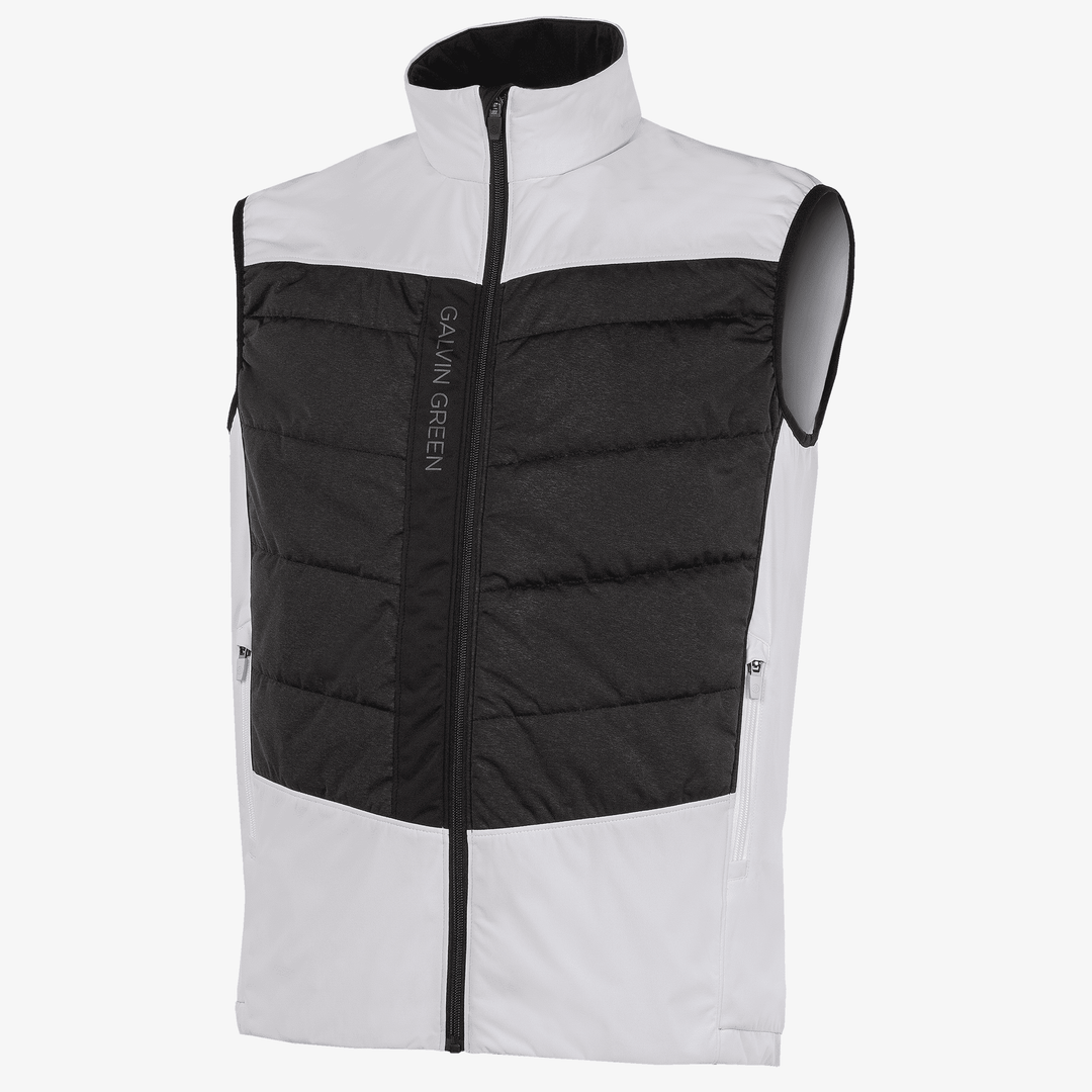 Lauro is a Windproof and water repellent golf vest for Men in the color White/Black(0)
