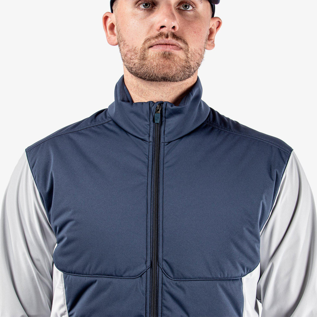 Leonard is a Windproof and water repellent jacket for  in the color Navy/Cool Grey(3)