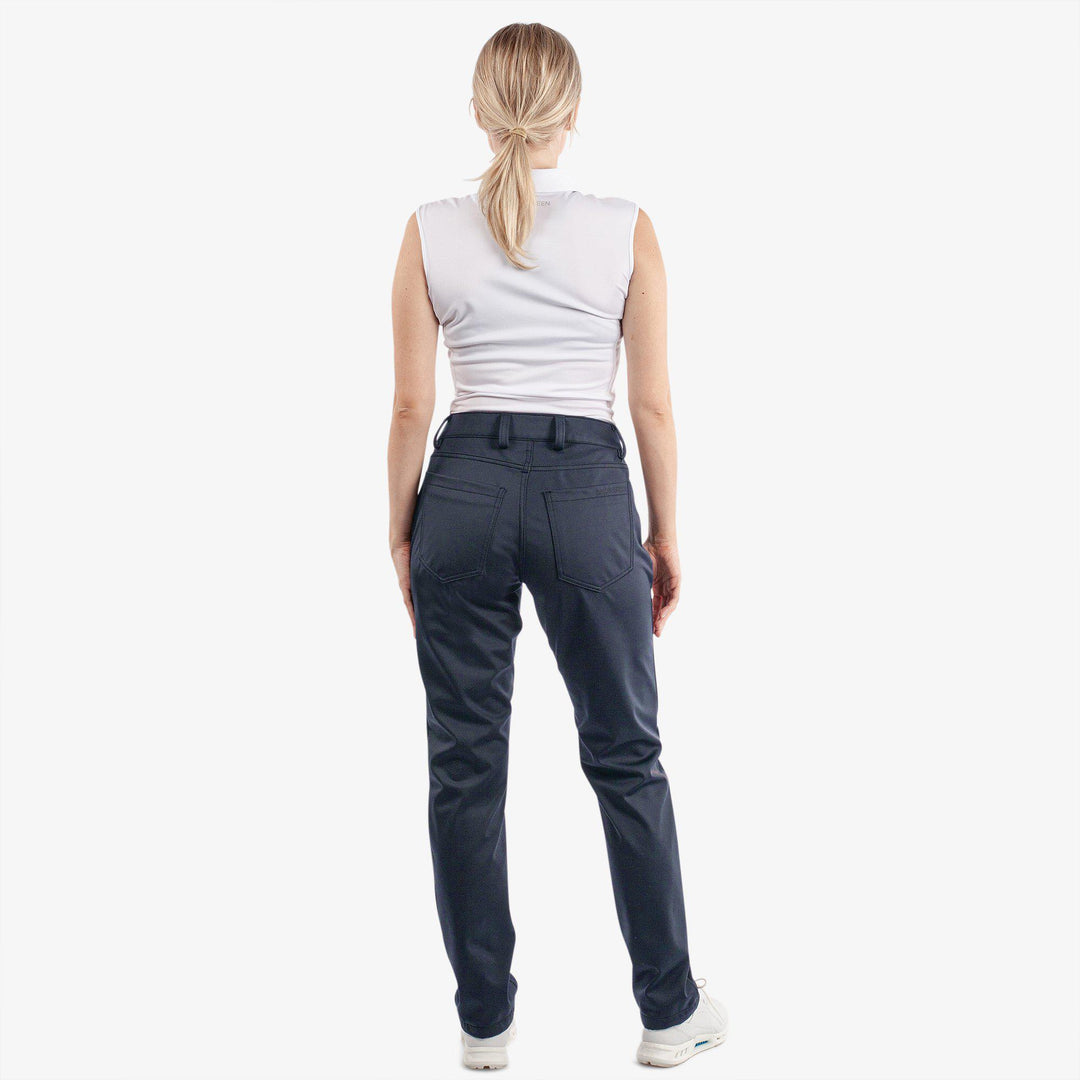 Levana is a Windproof and water repellent golf pants for Women in the color Navy(7)