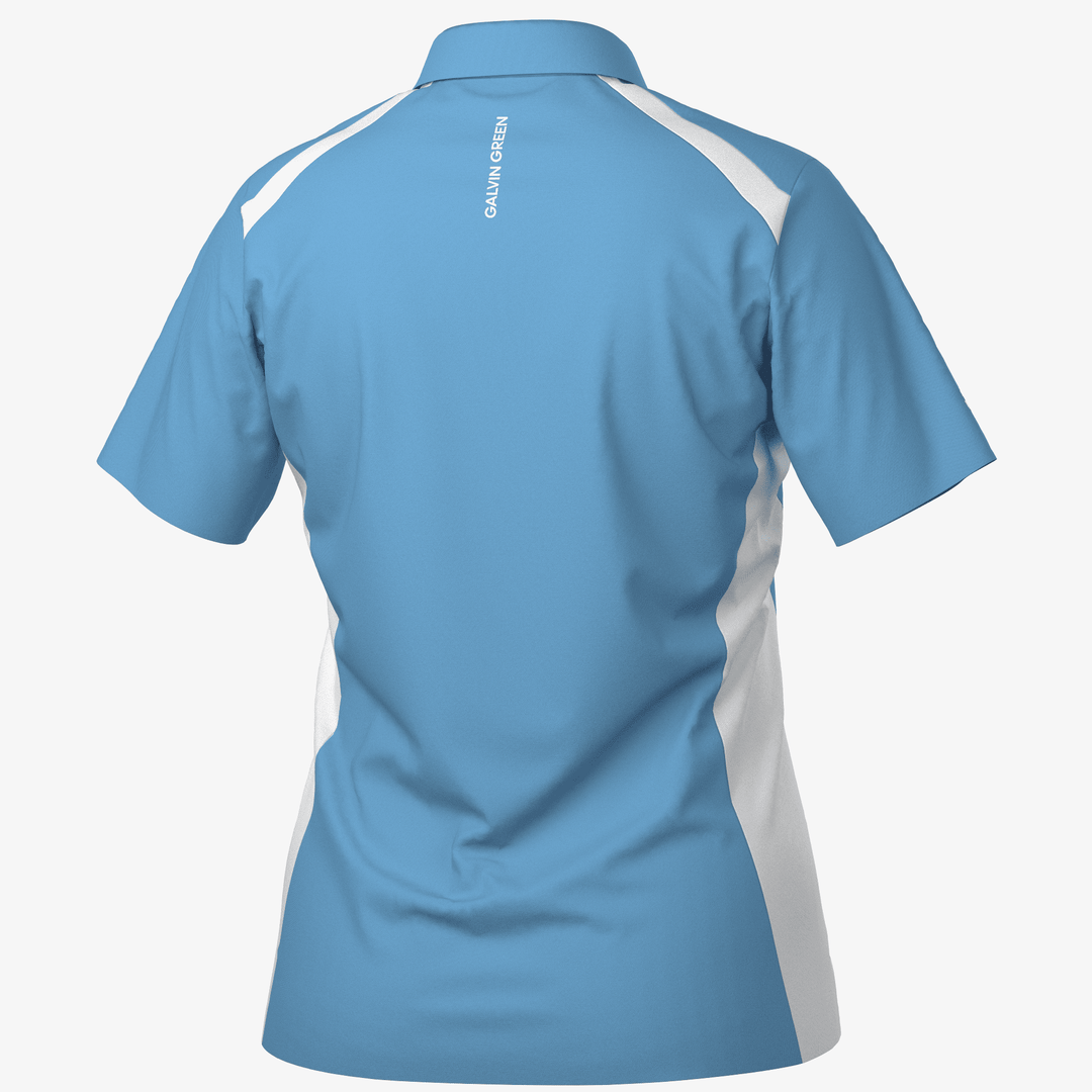 Mirelle is a Breathable short sleeve golf shirt for Women in the color Alaskan Blue/White(7)