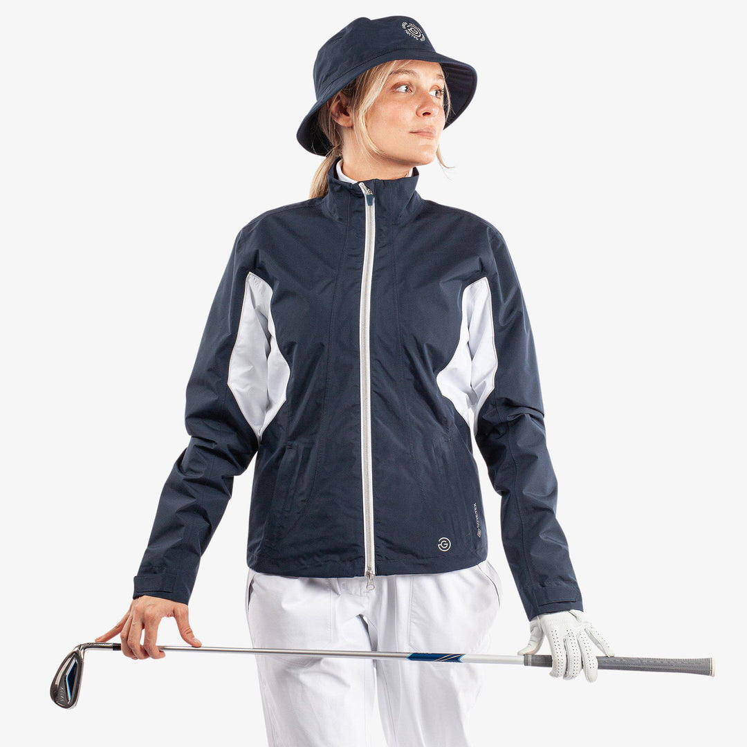 Aida is a Waterproof jacket for Women in the color Navy/White/Cool Grey(1)