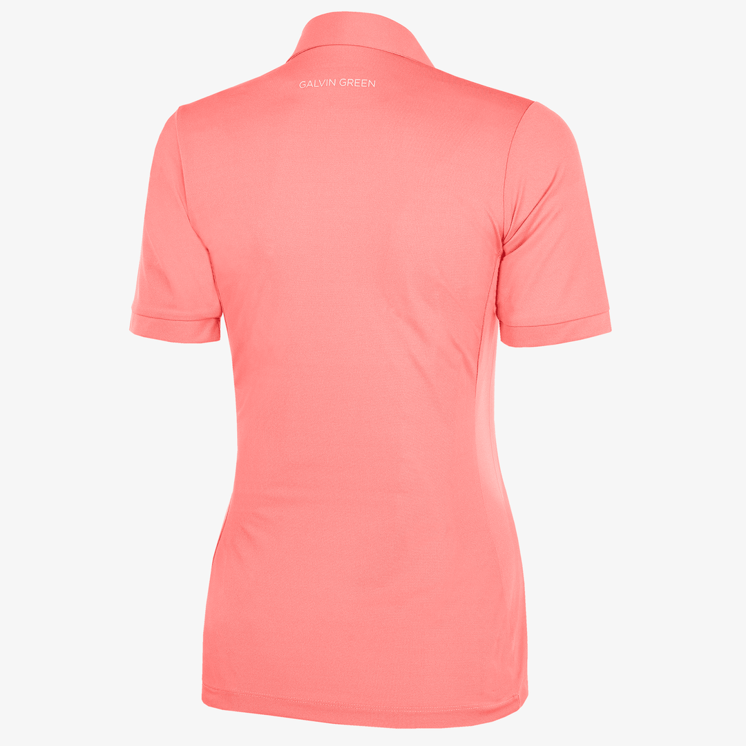 Melody is a Breathable short sleeve golf shirt for Women in the color Coral(8)