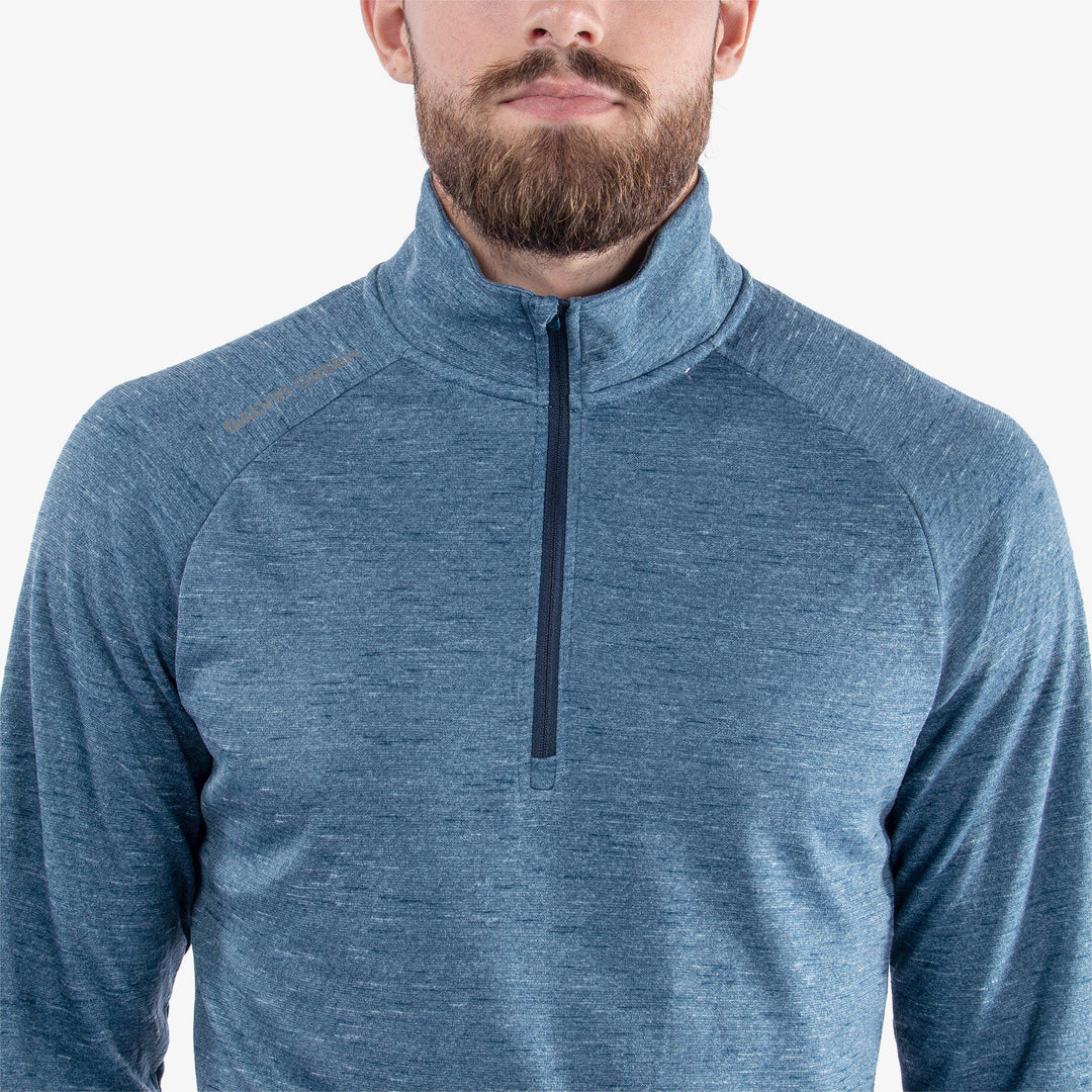 Dion is a Insulating golf mid layer for Men in the color Blue Melange (3)