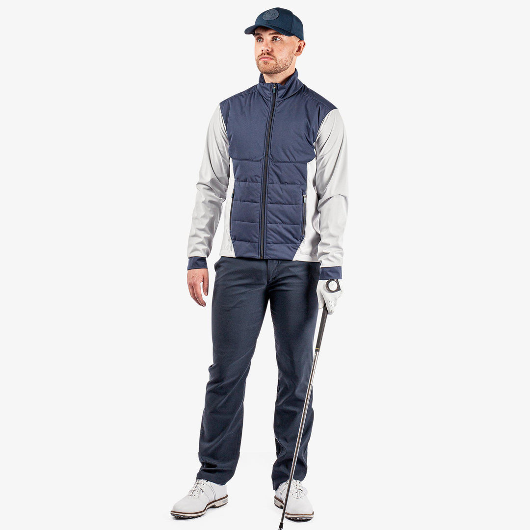 Leonard is a Windproof and water repellent jacket for  in the color Navy/Cool Grey(2)