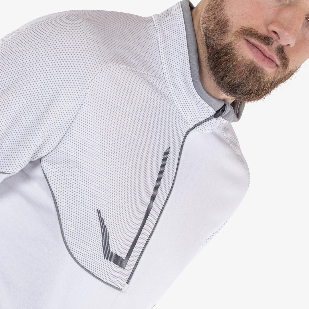 Daxton is a Insulating golf mid layer for Men in the color White/Cool Grey/Sharkskin(3)