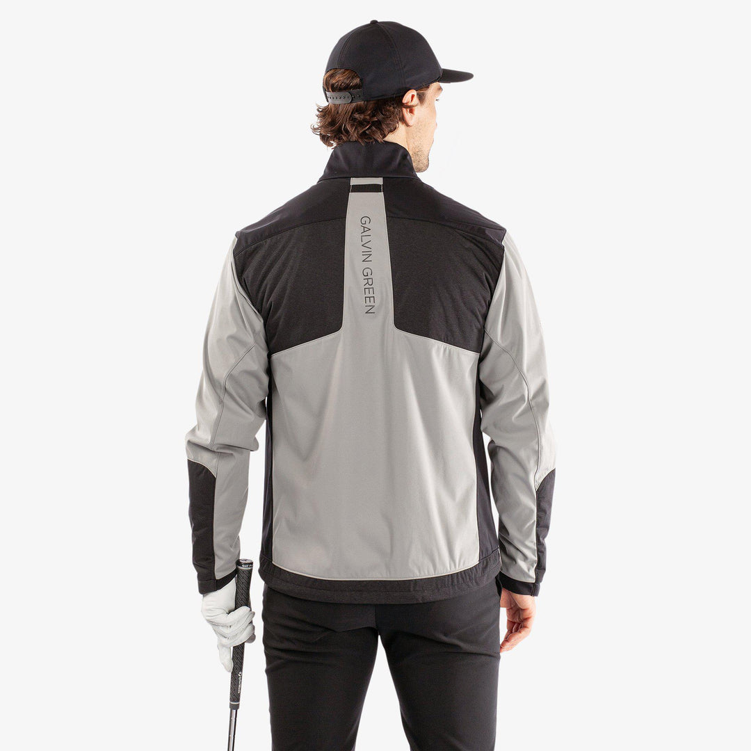 Layton is a Windproof and water repellent jacket for  in the color Sharkskin/Black(5)