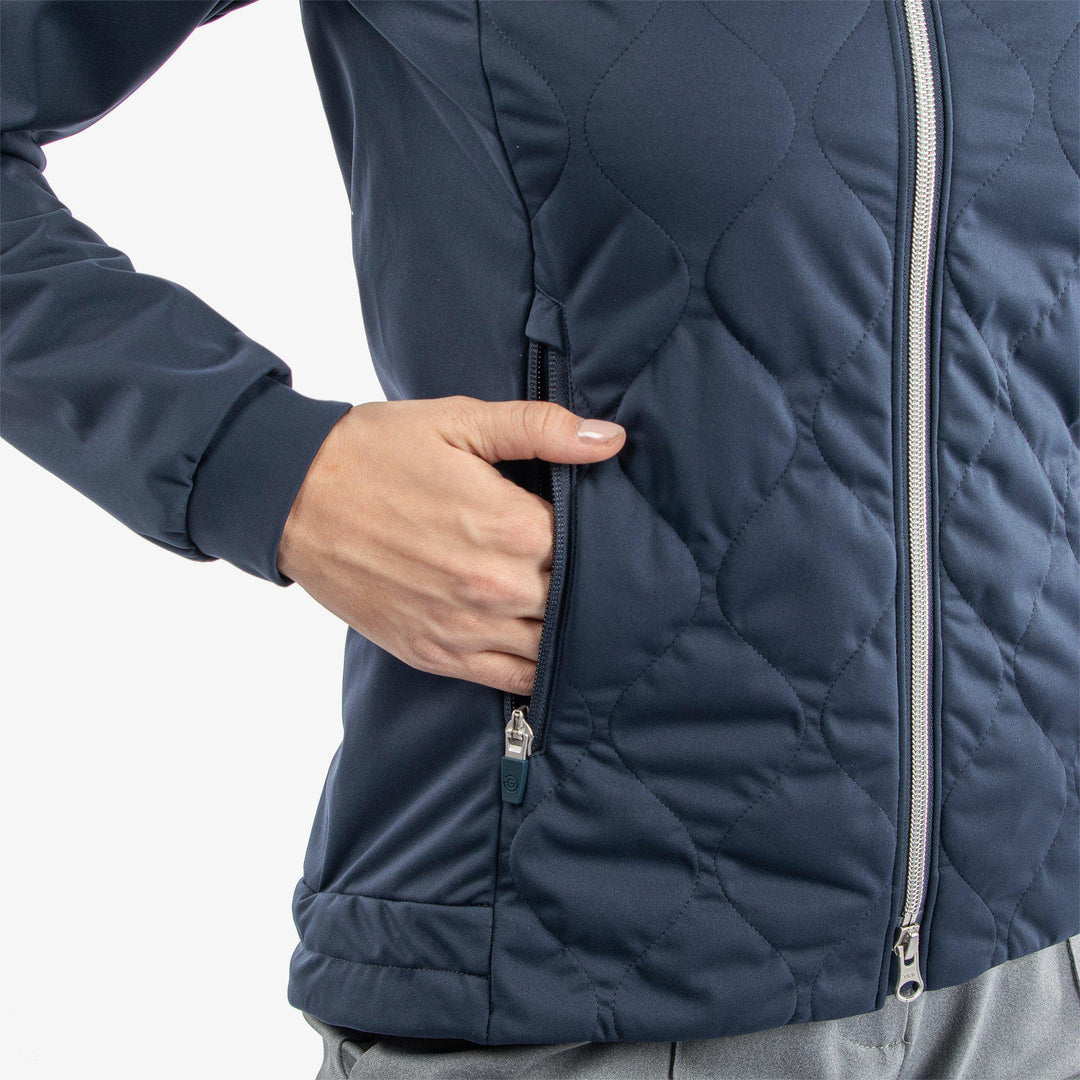 Leora is a Windproof and water repellent golf jacket for Women in the color Navy(5)