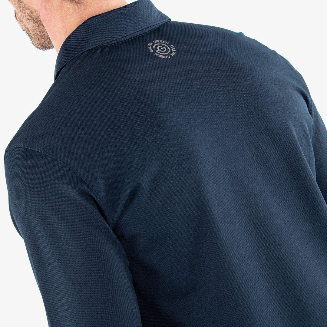 Michael is a Breathable long sleeve golf shirt for Men in the color Navy(5)