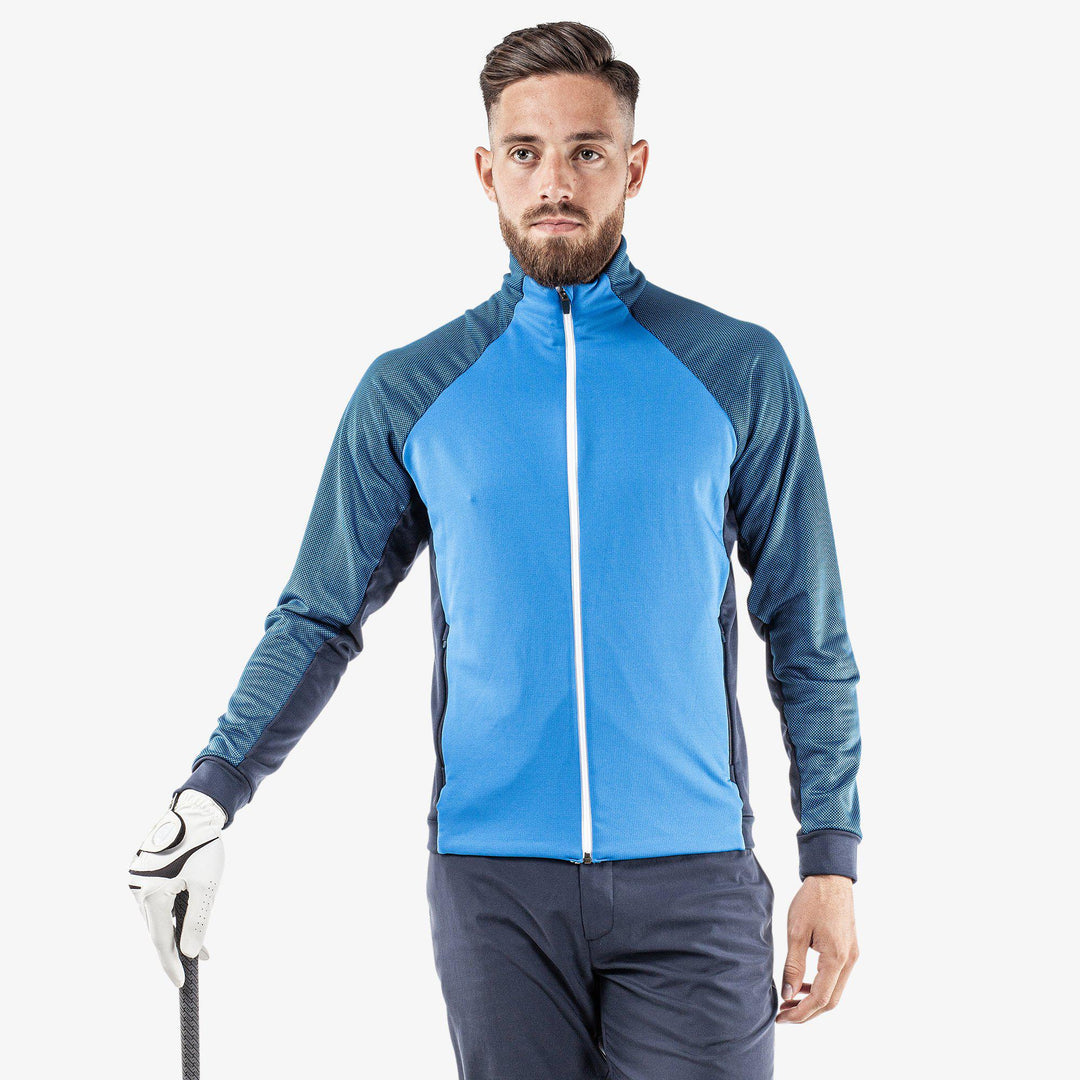 Donald is a Insulating golf mid layer for Men in the color Blue/Navy/White(1)