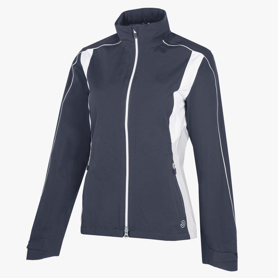 Ally is a Waterproof Jacket for Women in the color Navy/Cool Grey/White(0)
