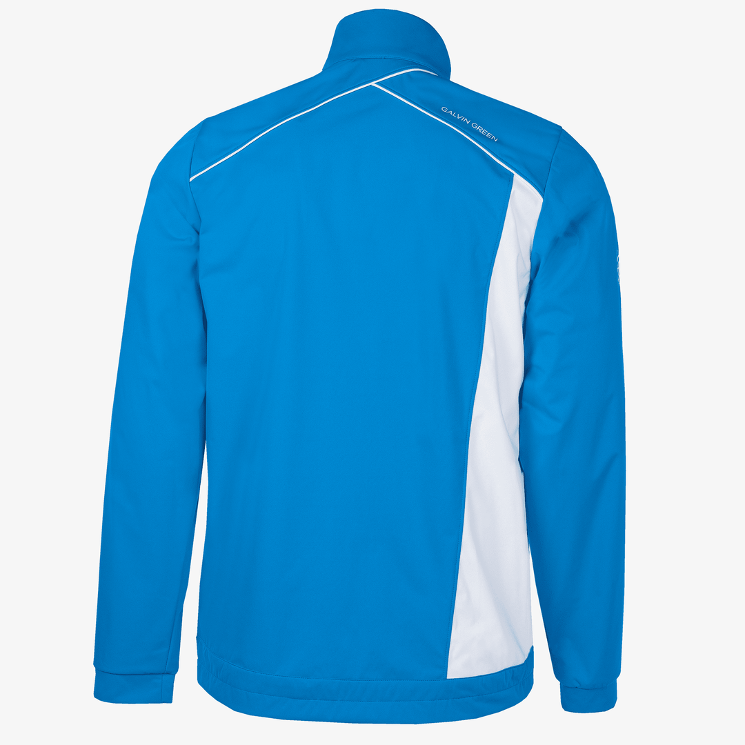 Lucien is a Windproof and water repellent jacket for  in the color Blue/White/Cool Grey(10)