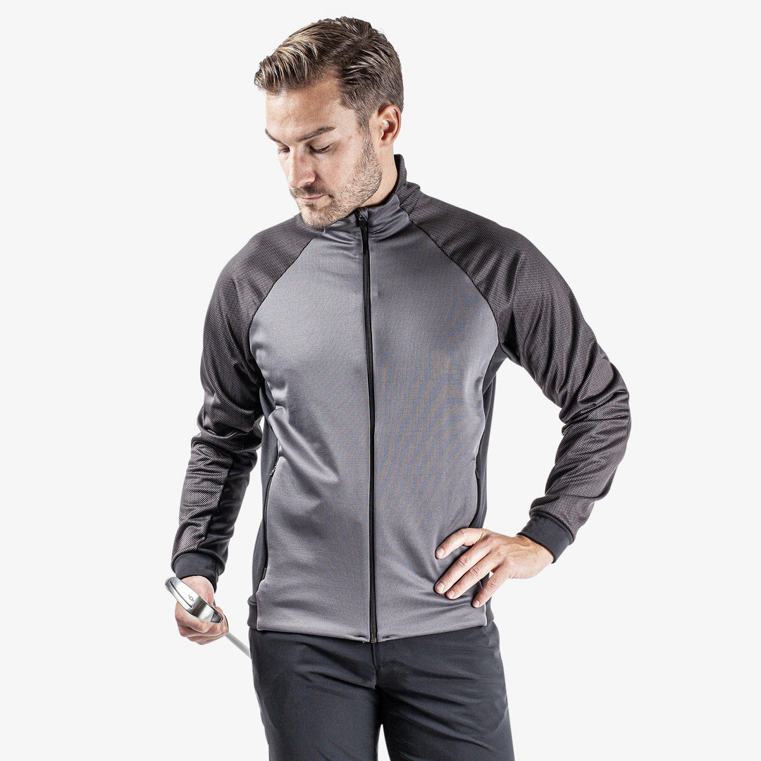 Donald is a Insulating golf mid layer for Men in the color Forged Iron/Black (1)