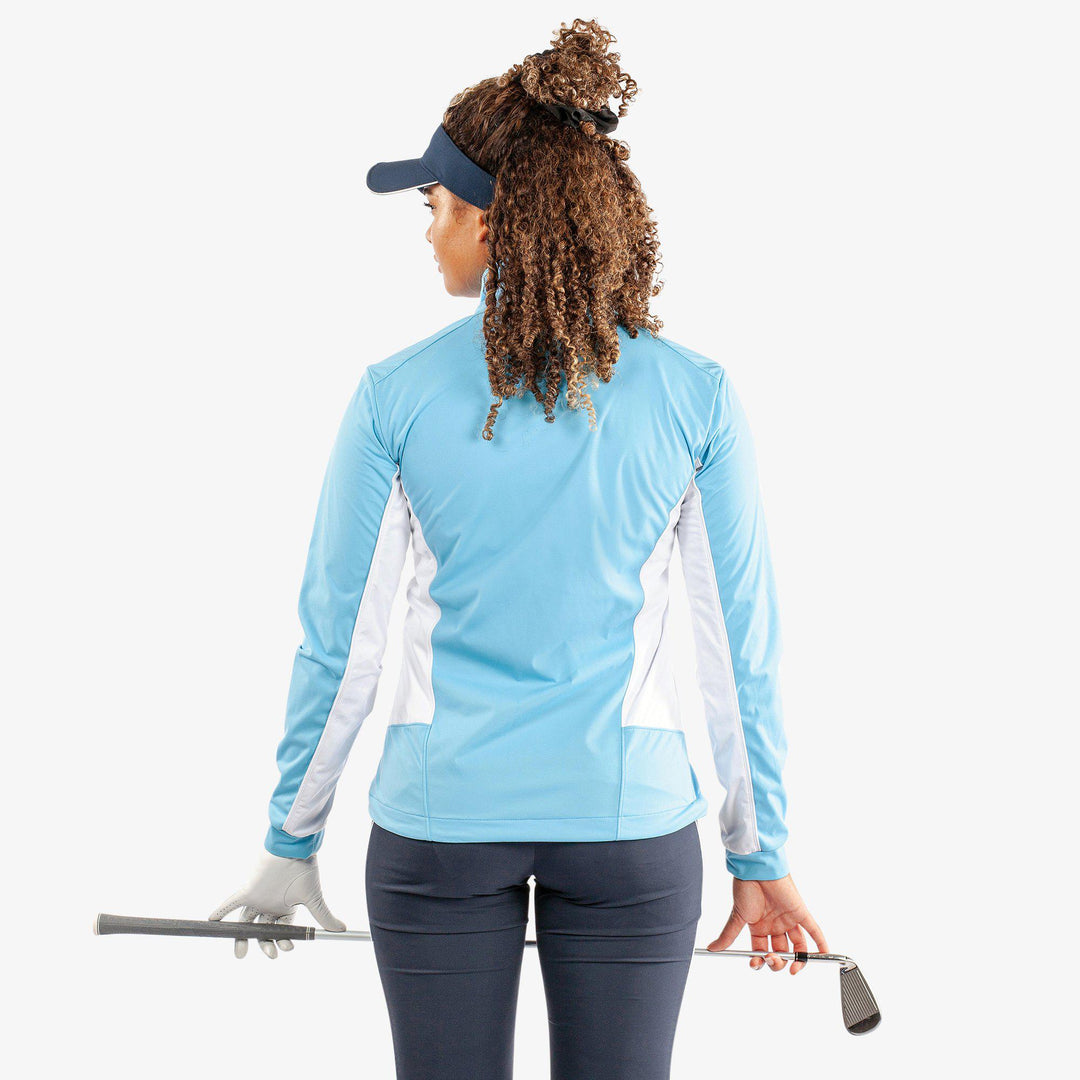 Larissa is a Windproof and water repellent golf jacket for Women in the color Alaskan Blue/White(5)