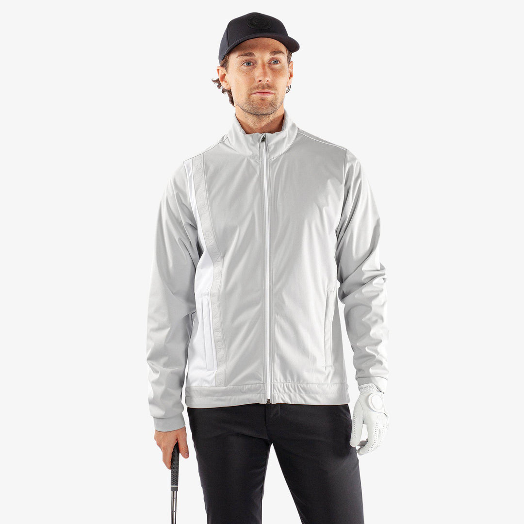 Lucien is a Windproof and water repellent golf jacket for Men in the color Cool Grey/White(1)