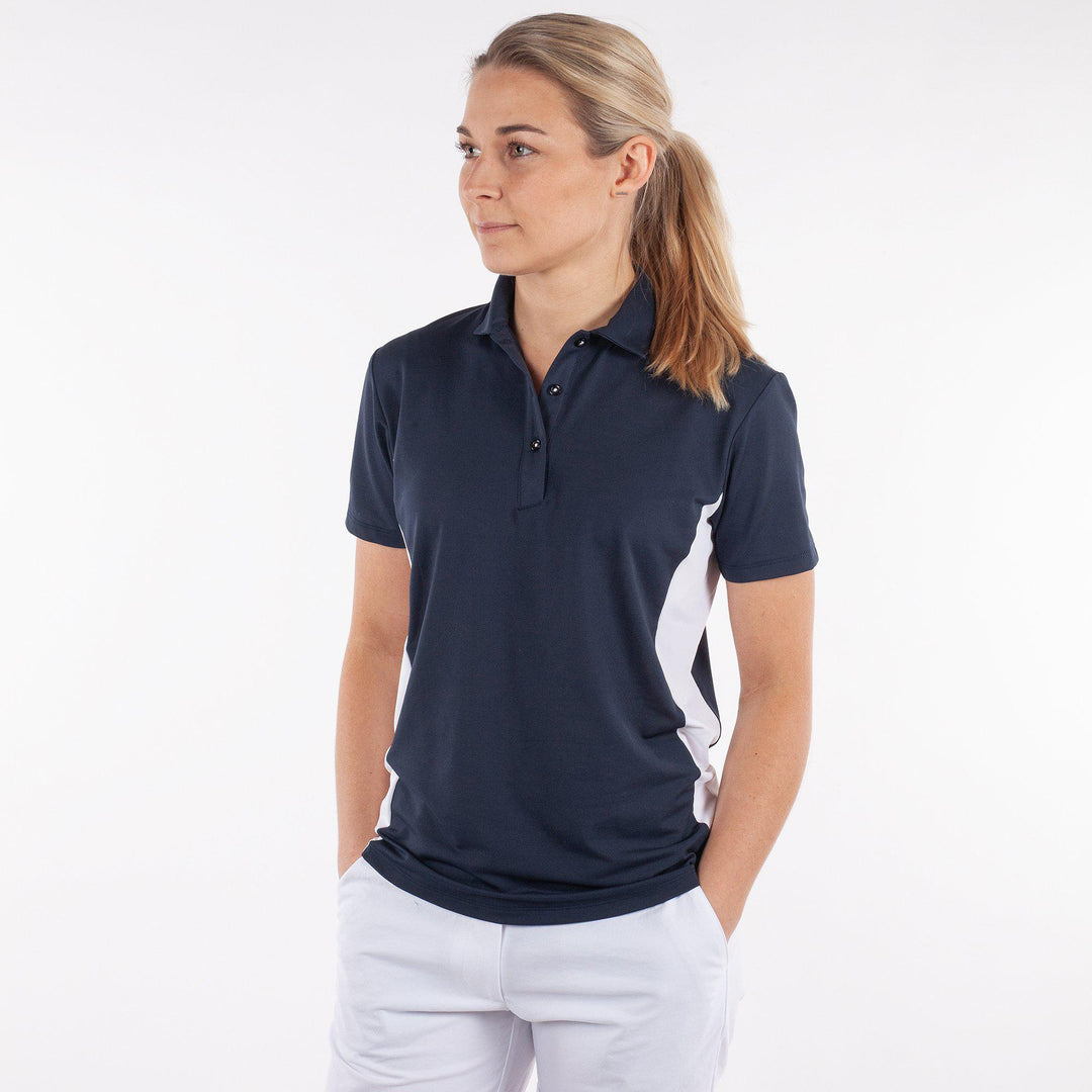 Maia is a Breathable short sleeve golf shirt for Women in the color Navy(1)