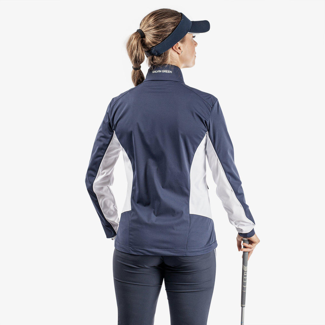 Larissa is a Windproof and water repellent golf jacket for Women in the color Navy/White(8)