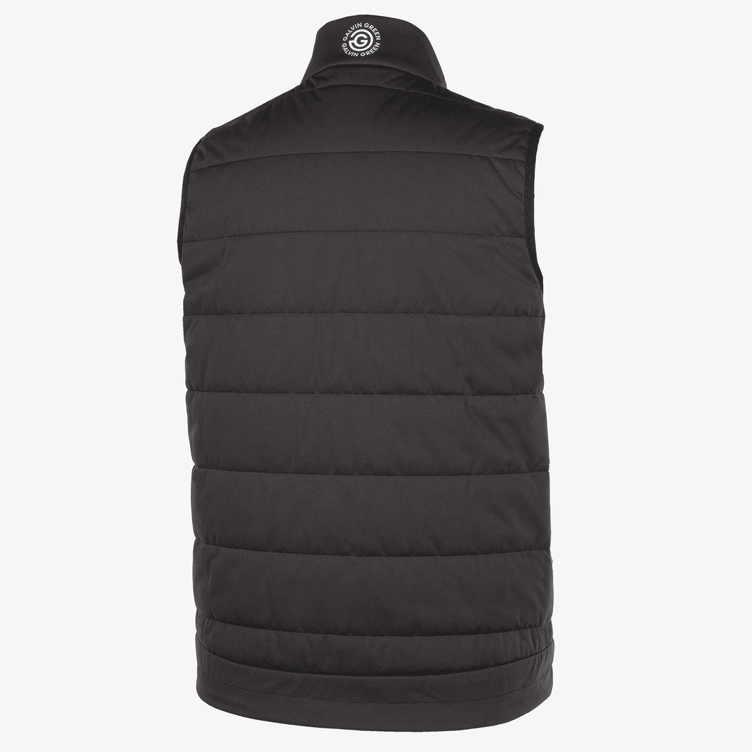 Ronie is a Windproof and water repellent golf vest for Juniors in the color Black/White(10)