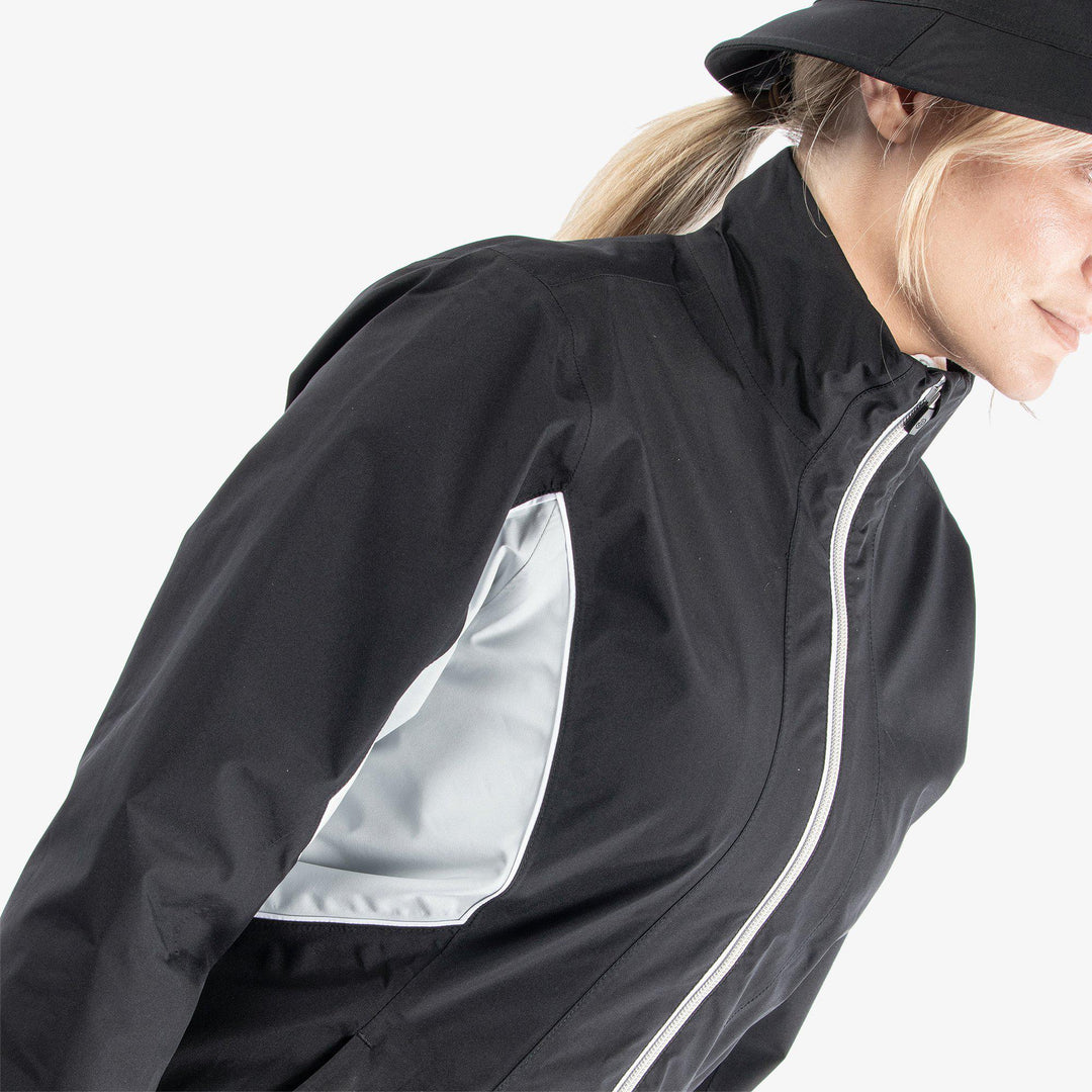 Aida is a Waterproof jacket for Women in the color Black/Cool Grey/White(3)