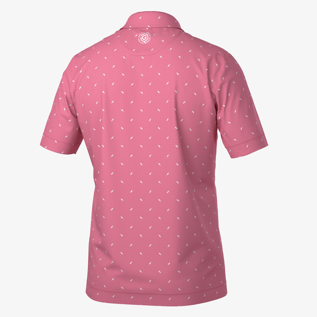 Miklos is a Breathable short sleeve golf shirt for Men in the color Camelia Rose(7)