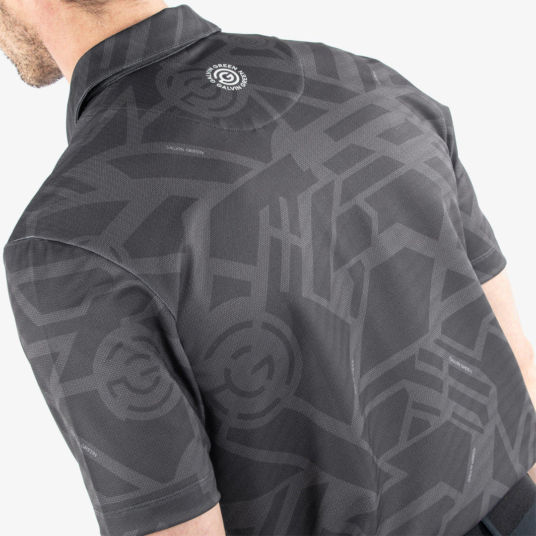 Maze is a Breathable short sleeve golf shirt for Men in the color Black(5)