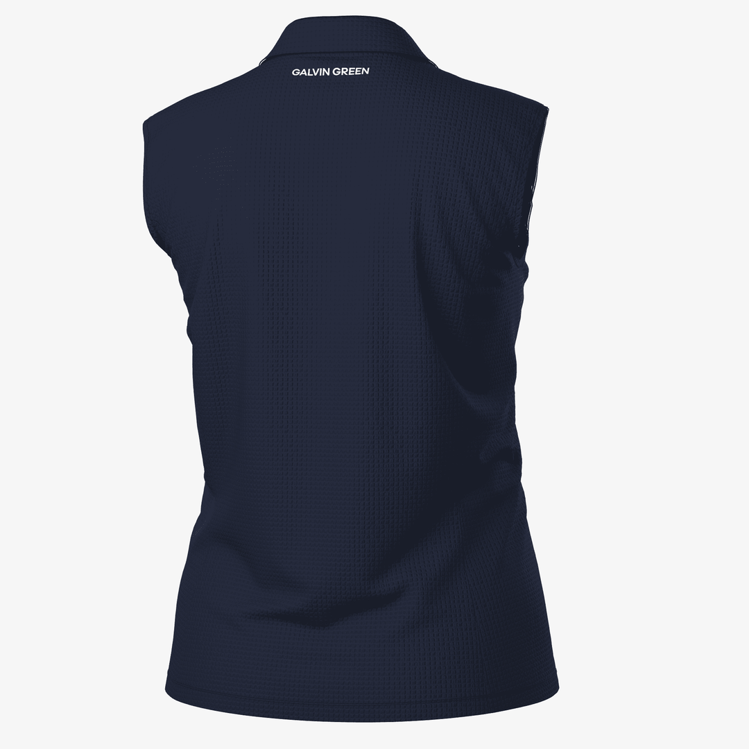 Mayla is a Breathable short sleeve golf shirt for Women in the color Navy(7)