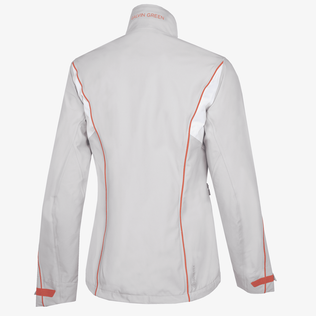 Ally is a Waterproof Jacket for Women in the color Cool Grey/White/Coral(8)