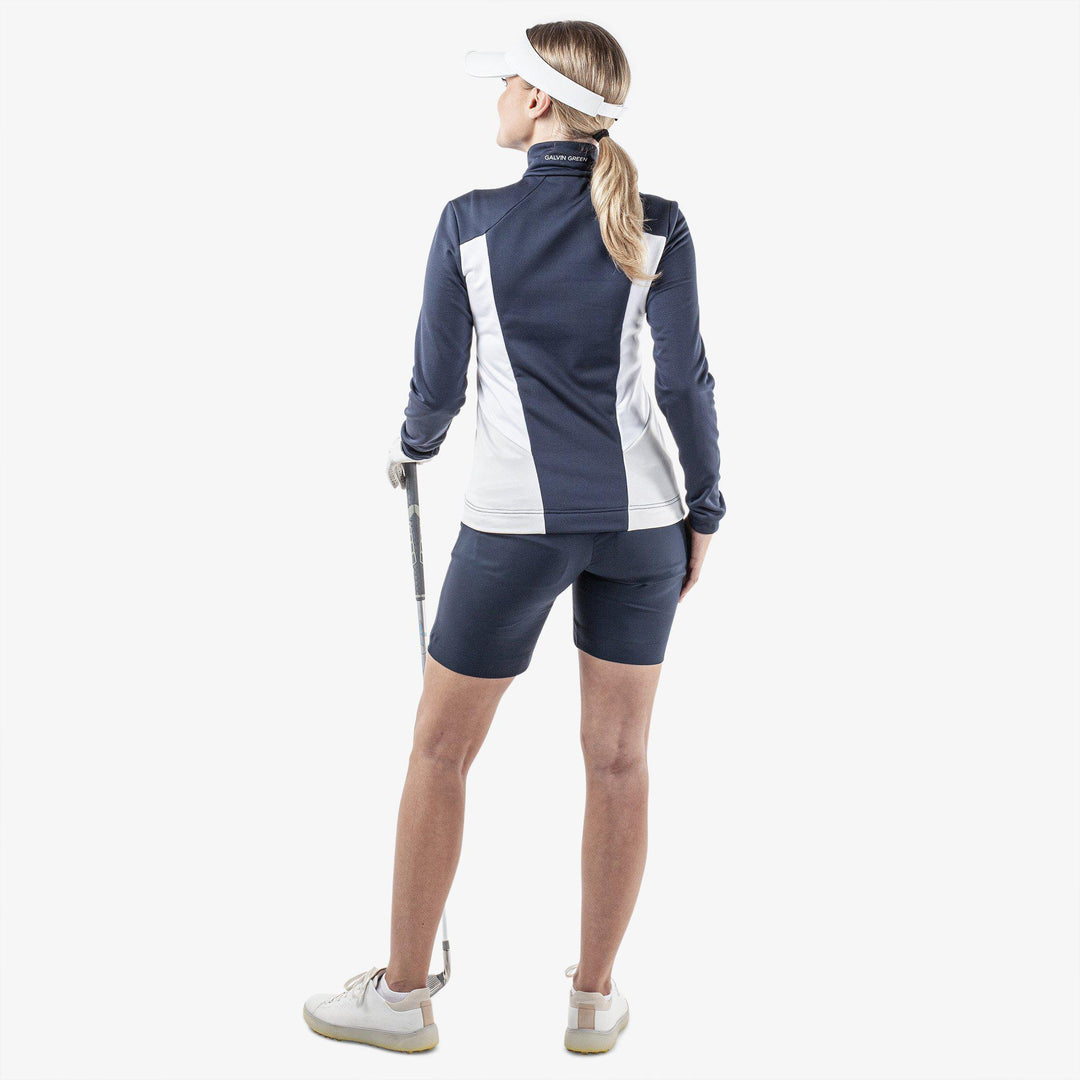 Donella is a Insulating golf mid layer for Women in the color Navy/White/Cool Grey(8)
