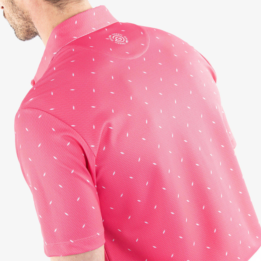 Miklos is a Breathable short sleeve golf shirt for Men in the color Camelia Rose(5)