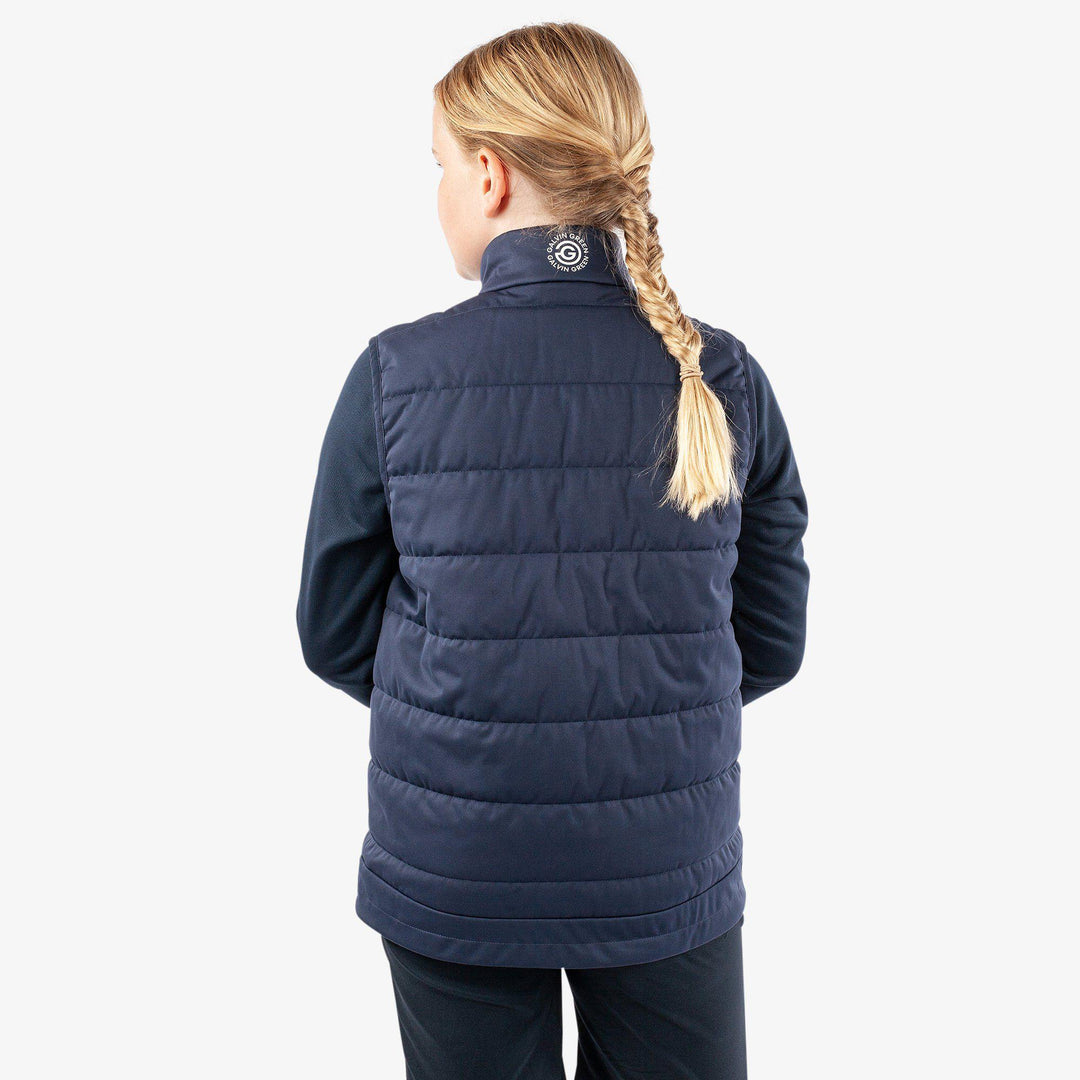 Ronie is a Windproof and water repellent golf vest for Juniors in the color Navy/White(6)
