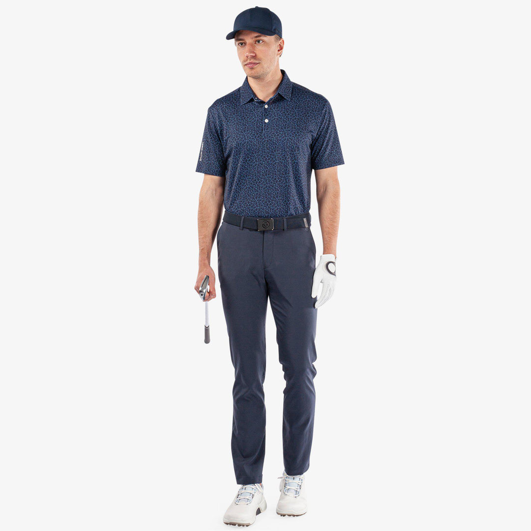 Mani is a Breathable short sleeve golf shirt for Men in the color Navy(2)