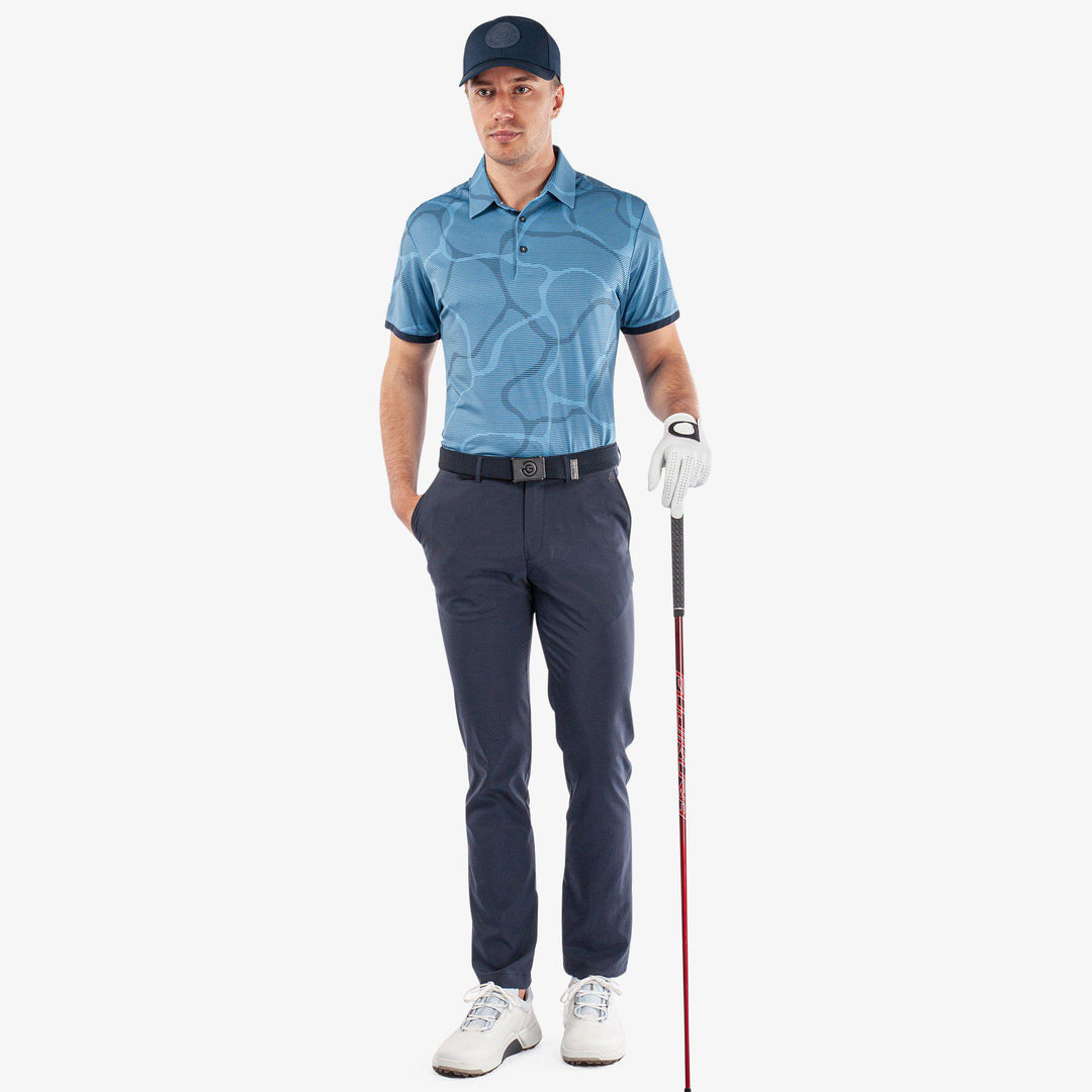 Markos is a Breathable short sleeve golf shirt for Men in the color Ensign Blue/Navy(2)