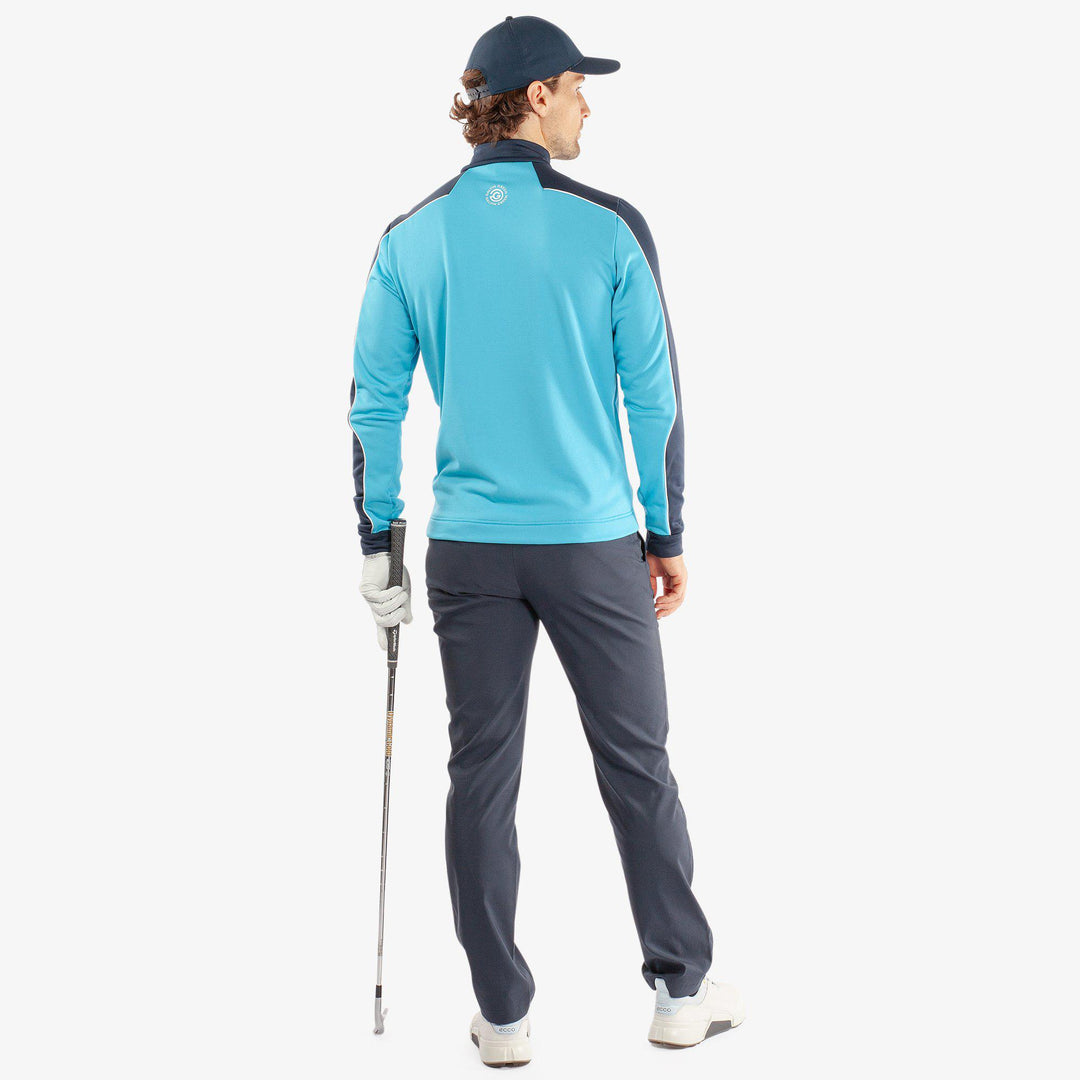 Dave is a Insulating golf mid layer for Men in the color Aqua/Navy(7)